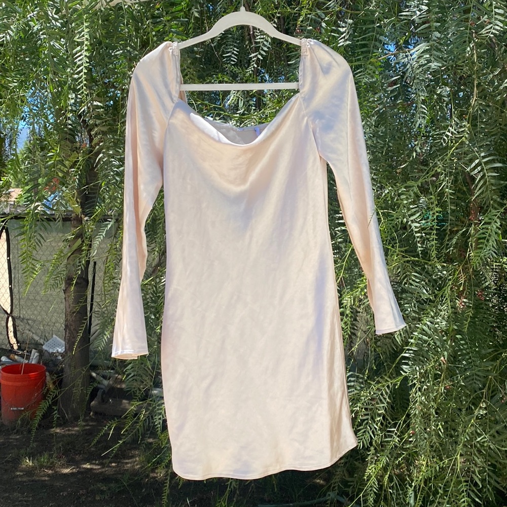 Cream Satin Princess Polly Dress